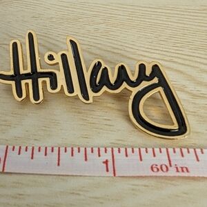 Gold and Black Name Pin